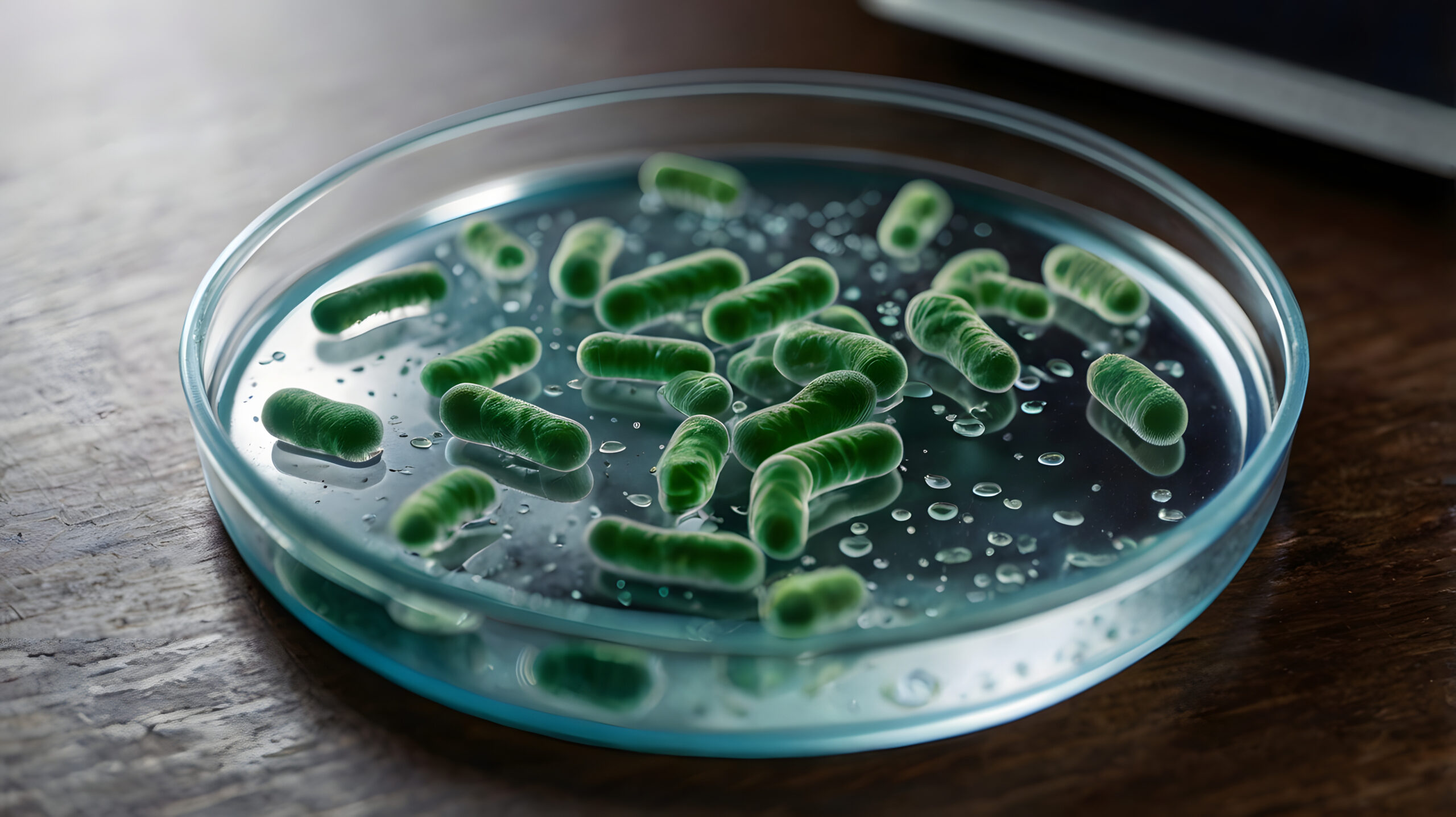 Simulation of bacteria growing in a petri dish from contaminated water lines